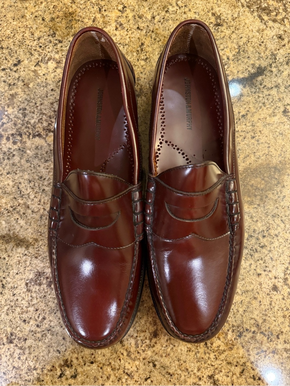 Johnston & Murphy Men’s Size 14 D Burgundy Leather Penny Loafers